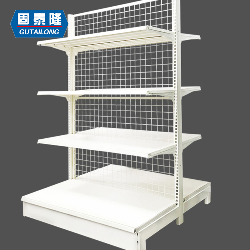 wire mesh back panel supermarket shelf gondola shelves